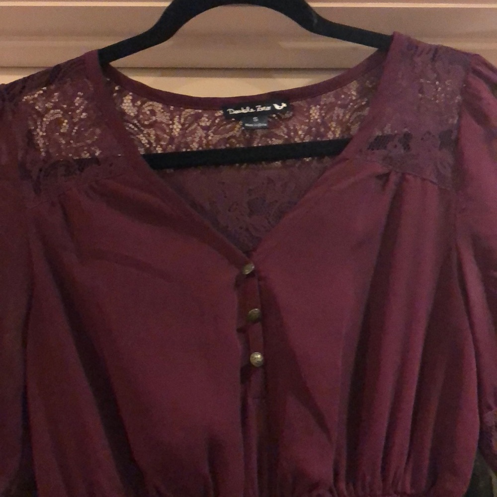 Burgundy long sleeve dress size s